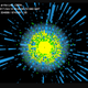 A nuclear collision between xenon atoms.
